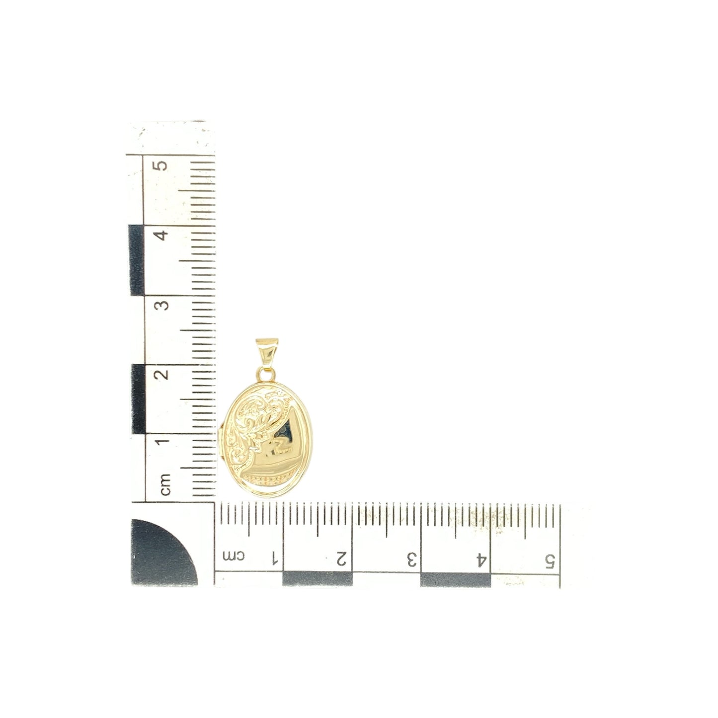 9ct Gold Patterned Oval Locket