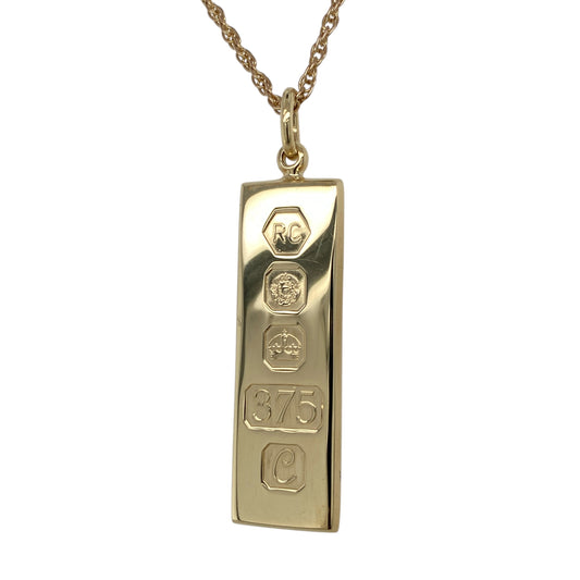 9ct Solid Gold Ingot 24" Necklace