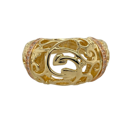 18ct Gold & Diamond Set Clogau Rounded Tree of Life Band Ring