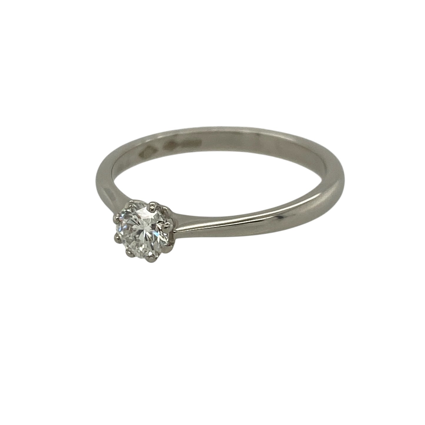 Add a timeless and elegant piece to your jewellery collection with this pre-owned platinum diamond set solitaire ring, offering classic sophistication and enduring sparkle—perfect for special occasions or everyday luxury.

Design: The ring features a traditional solitaire setting, showcasing a single brilliant cut diamond for a clean and timeless look.
Material: Made from platinum, it has a naturally bright, durable finish that enhances the brilliance of the diamond.