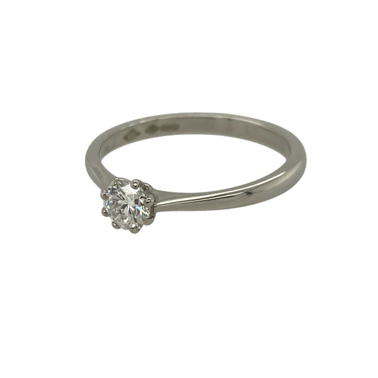 Add a timeless and elegant piece to your jewellery collection with this pre-owned platinum diamond set solitaire ring, offering classic sophistication and enduring sparkle—perfect for special occasions or everyday luxury.

Design: The ring features a traditional solitaire setting, showcasing a single brilliant cut diamond for a clean and timeless look.
Material: Made from platinum, it has a naturally bright, durable finish that enhances the brilliance of the diamond.