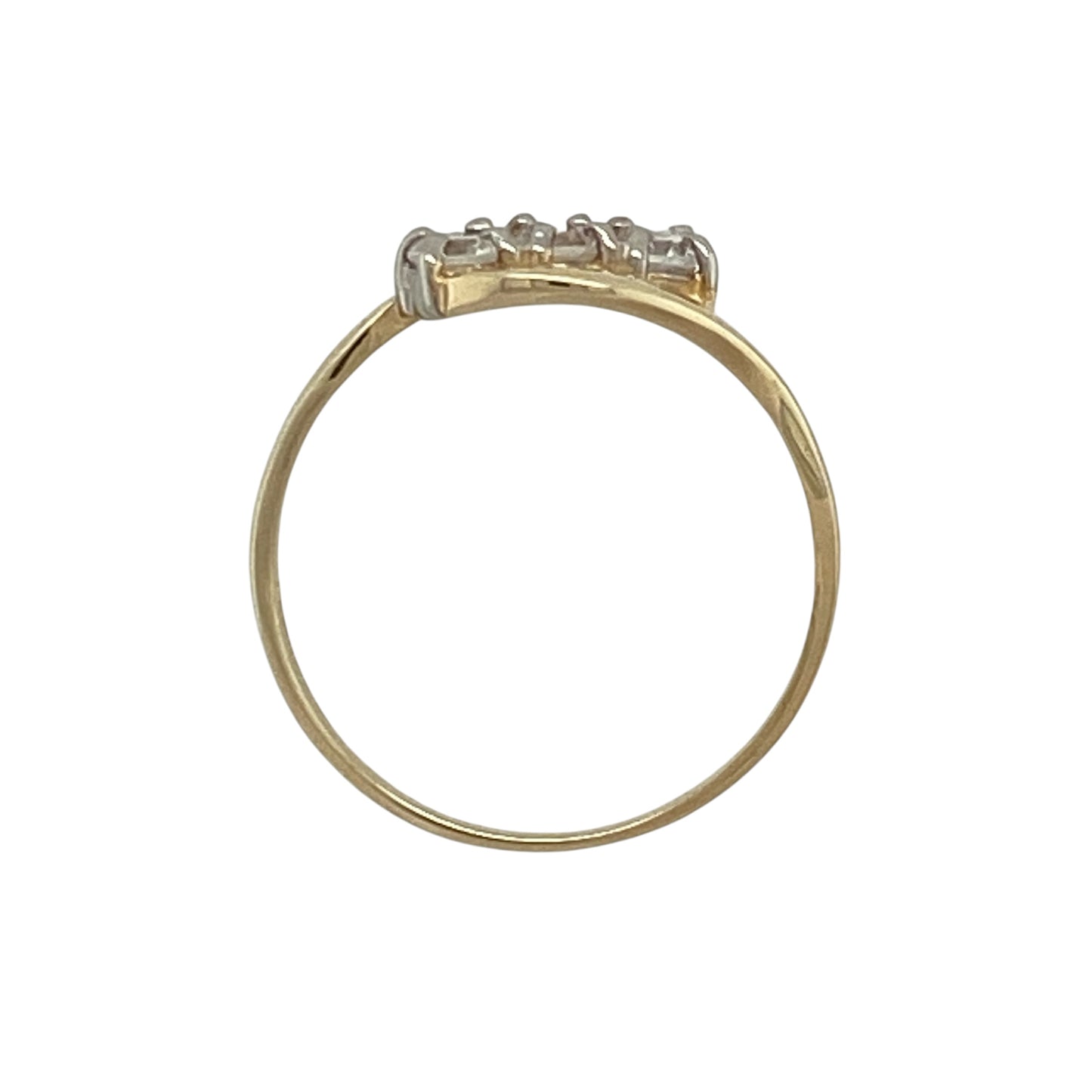 9ct Gold & Cubic Zirconia Set Trilogy Twist Ring