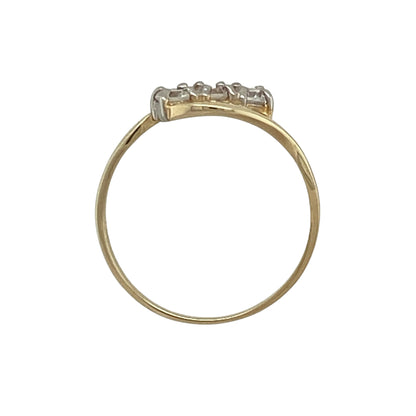 9ct Gold & Cubic Zirconia Set Trilogy Twist Ring