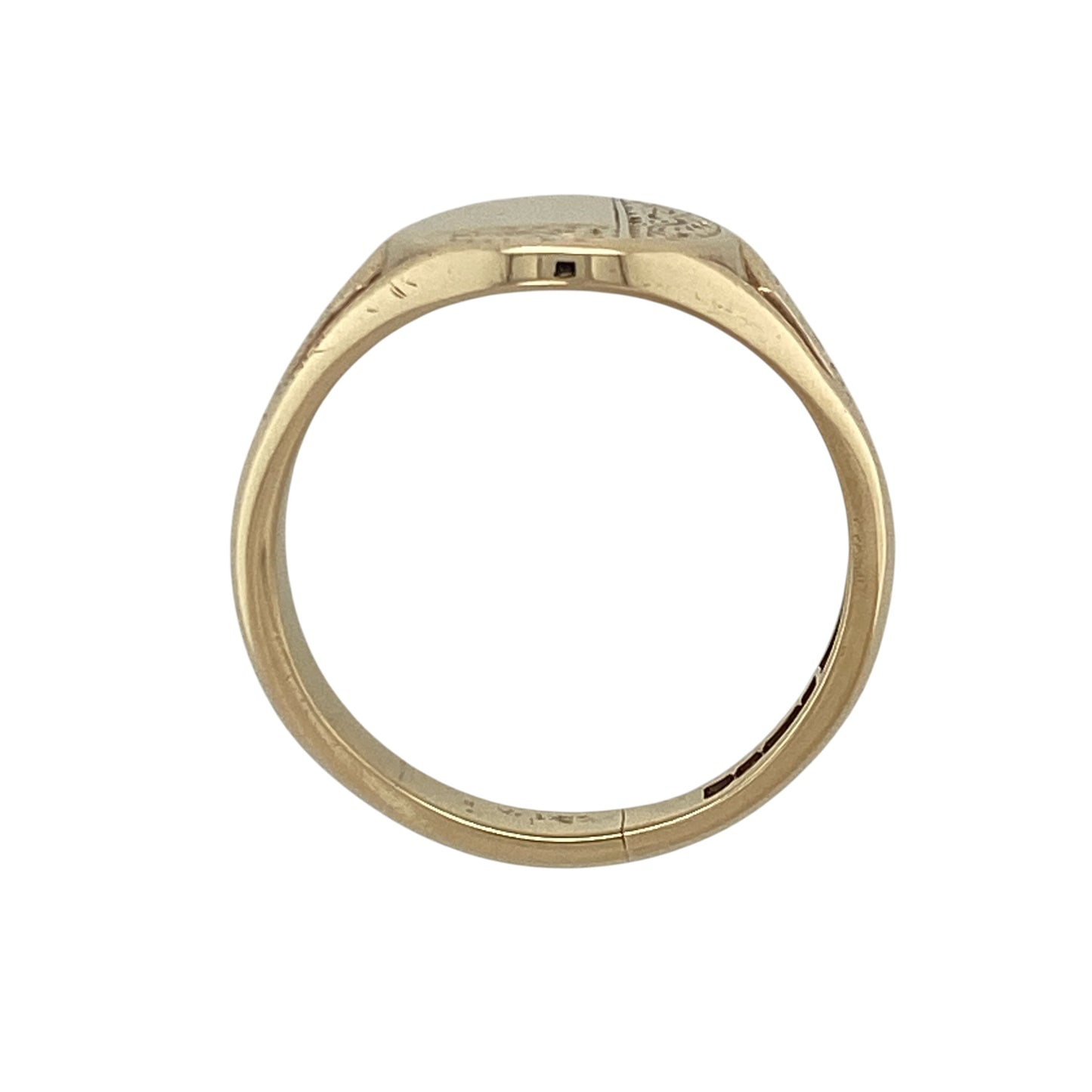 9ct Gold Patterned Oval Signet Ring