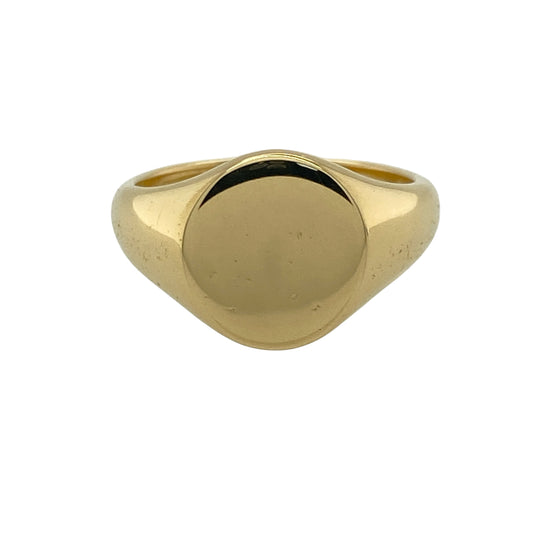 18ct Gold Plain Oval Signet Ring