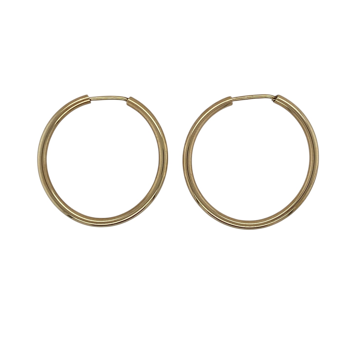 9ct Gold Plain Sleeper Hoop Earrings
