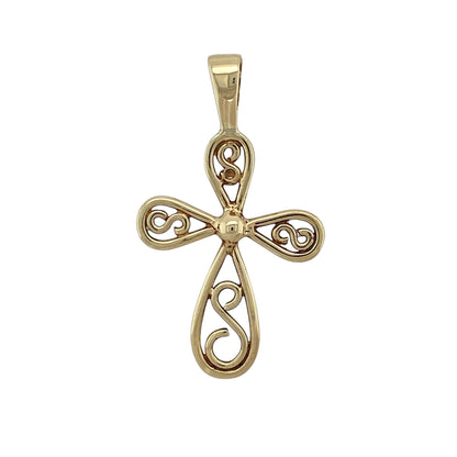 9ct Gold Open Weave Cross Pendant