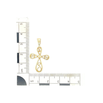 9ct Gold Open Weave Cross Pendant