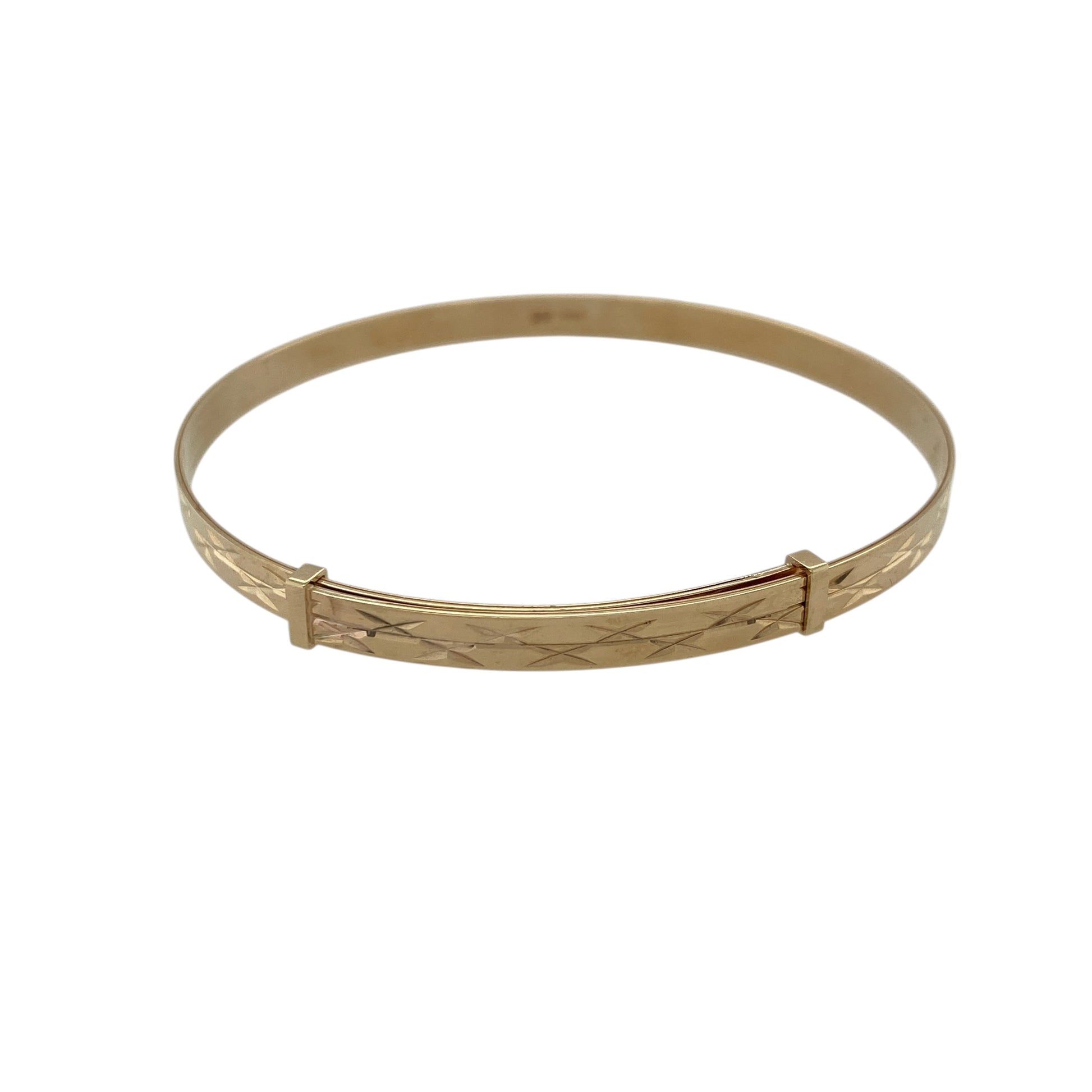 9ct Gold Patterned Expanding Bangle