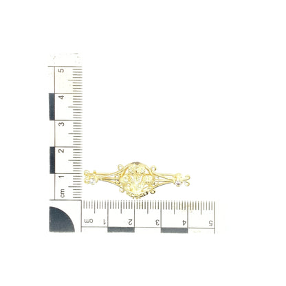 9ct Gold & Cubic Zirconia Set Welsh Three Feathers Brooch
