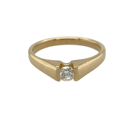 14ct Gold & Diamond Set Solitaire Ring