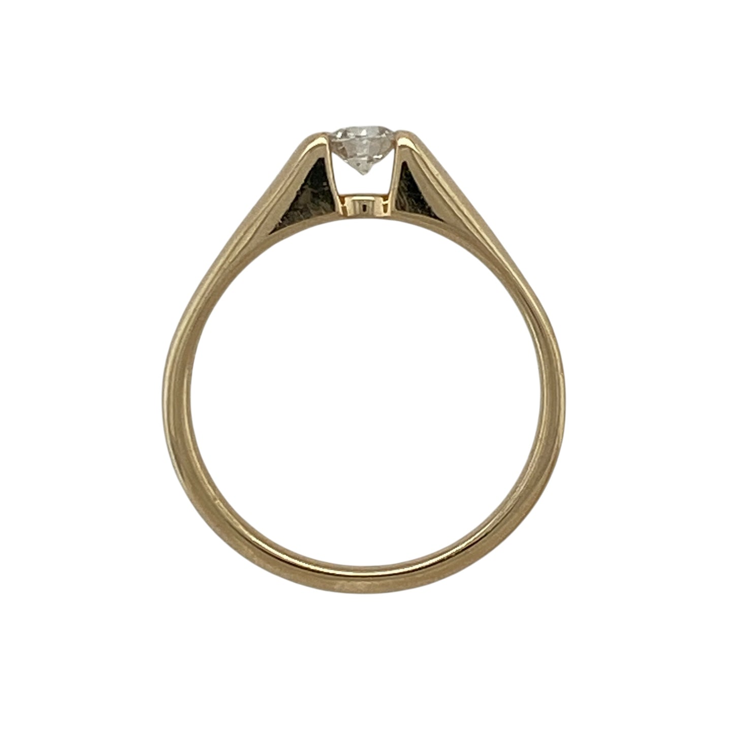 14ct Gold & Diamond Set Solitaire Ring