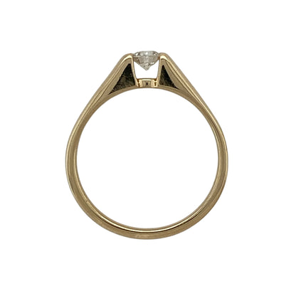 14ct Gold & Diamond Set Solitaire Ring