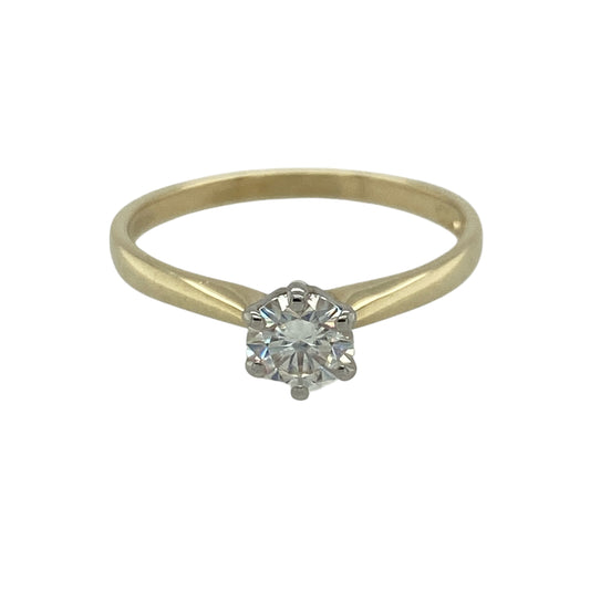 9ct Gold & Moissanite Set Solitaire Ring