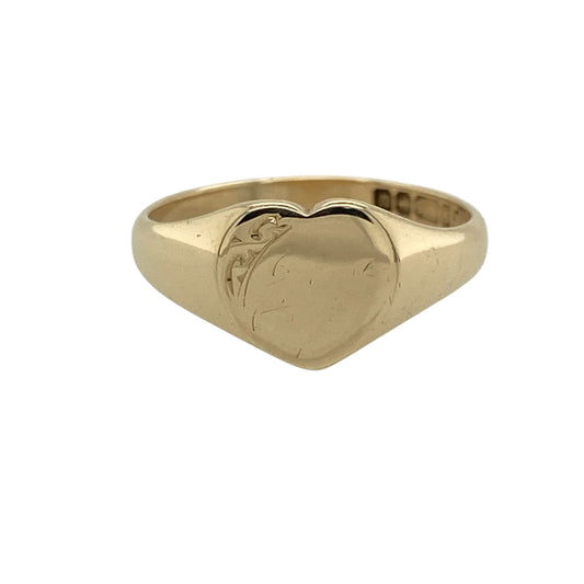 9ct Gold Heart Signet Ring