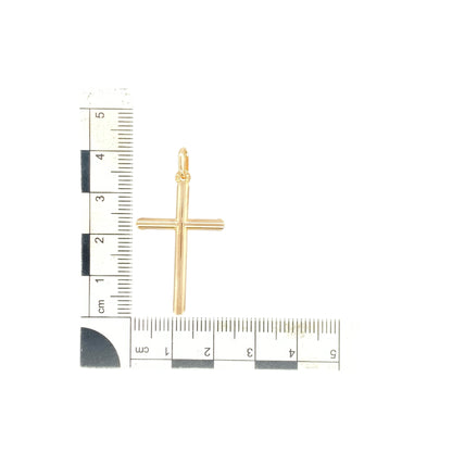 9ct Gold Plain Tube Cross Pendant