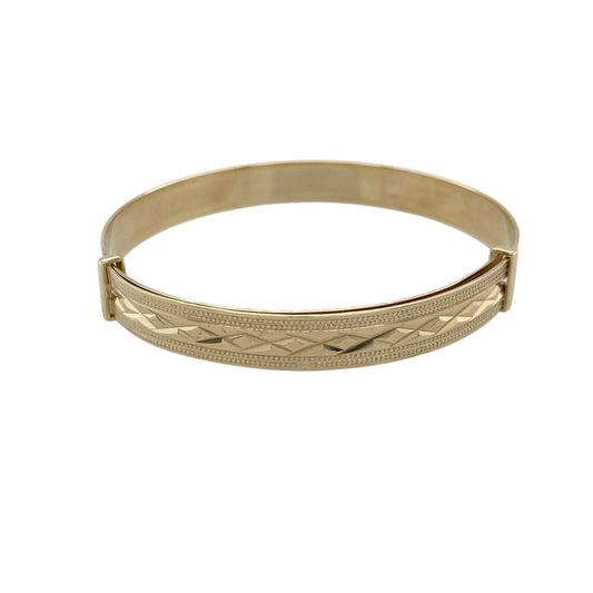 9ct Gold Patterned Expanding Bangle