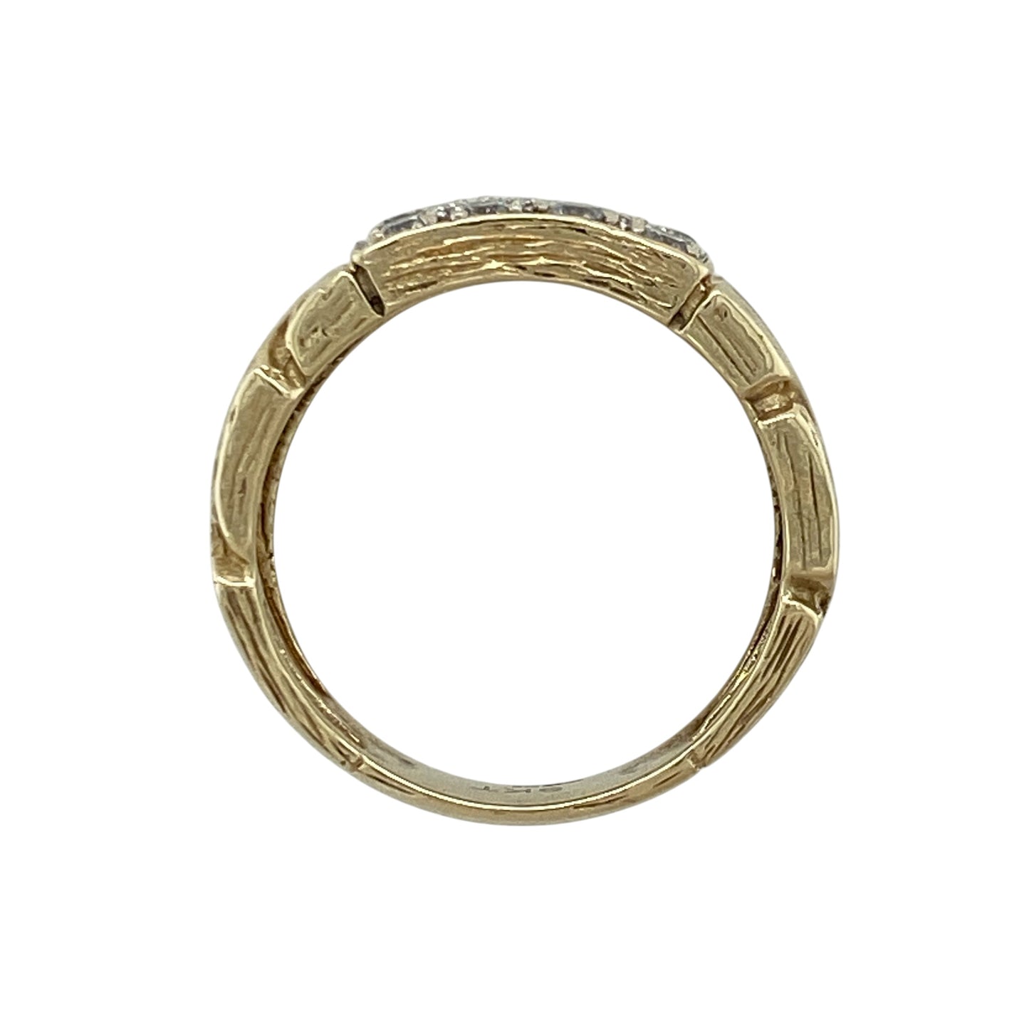 9ct Gold & Cubic Zirconia Set Curb Style Signet Ring
