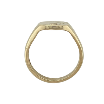 9ct Gold Patterned Rectangle Signet Ring