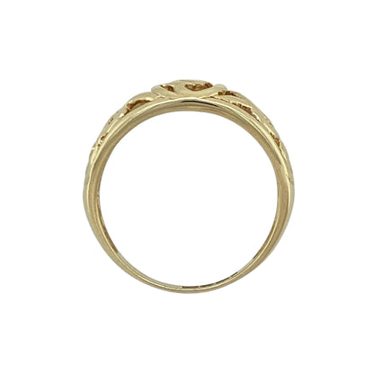 9ct Gold Celtic Tree of Life Style Rounded Band Ring