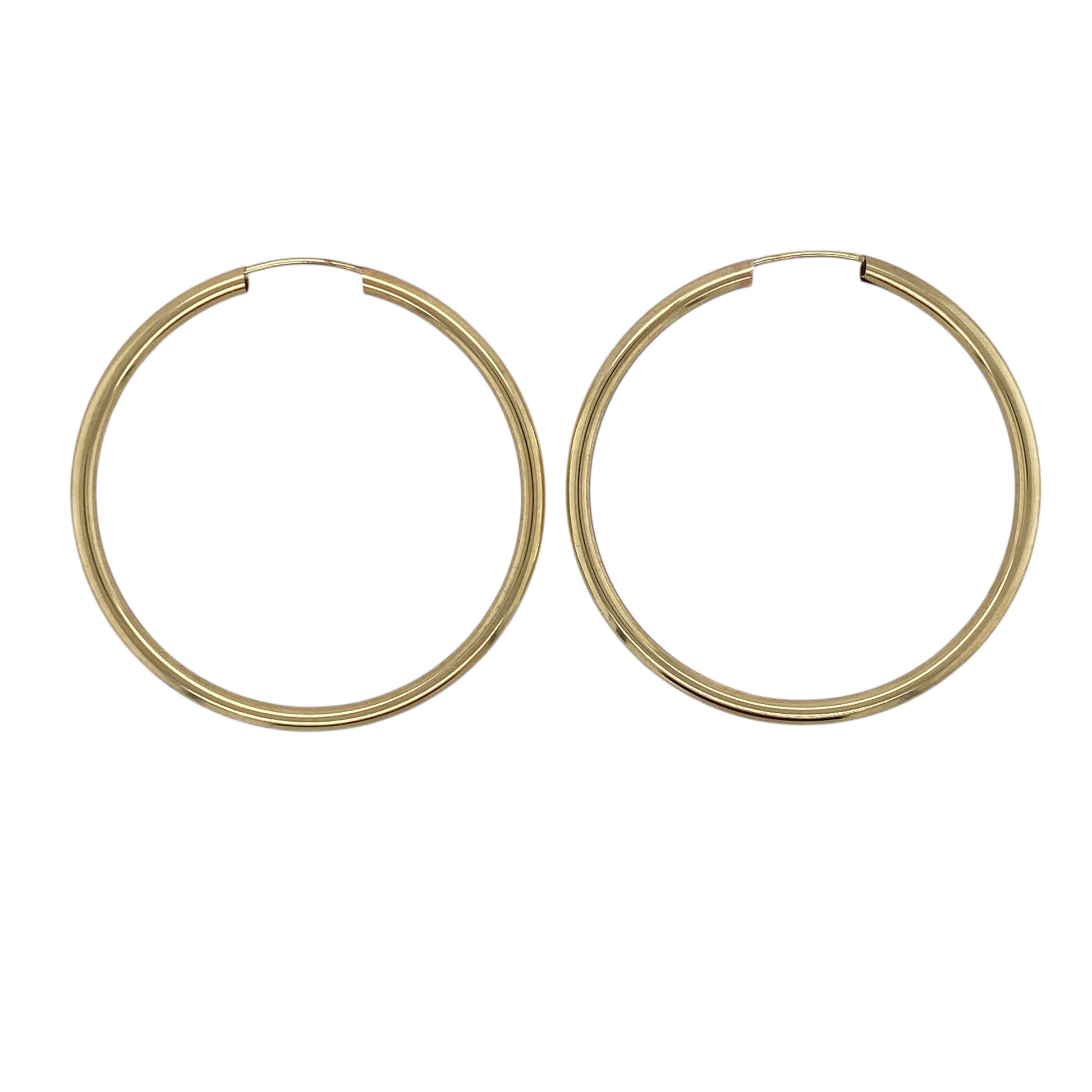 9ct Gold Plain Hoop Earrings