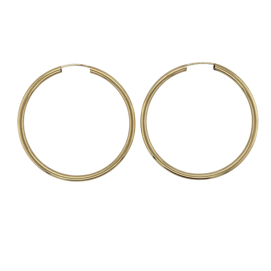9ct Gold Plain Hoop Earrings