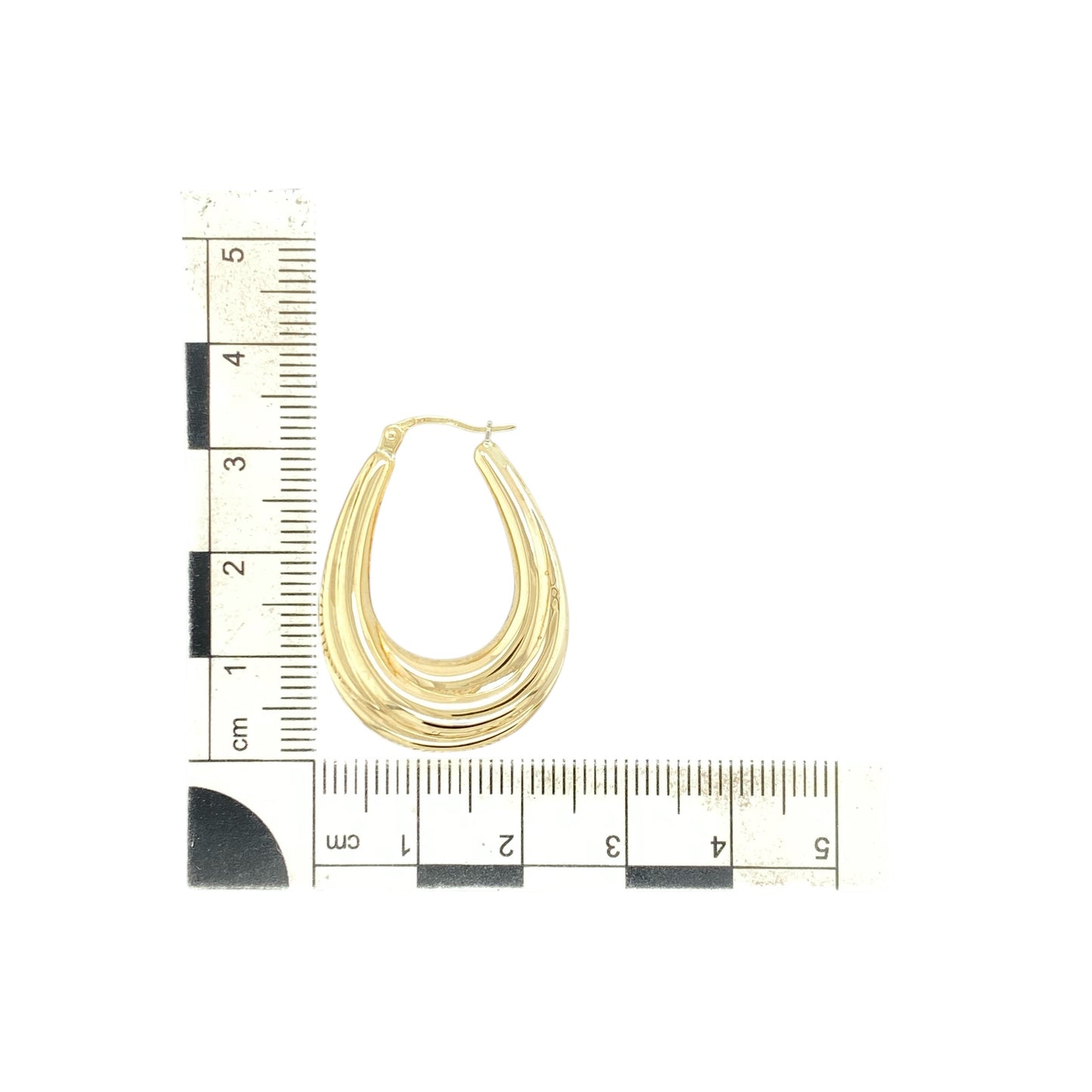 9ct Gold Twisted Oval Creole Earrings