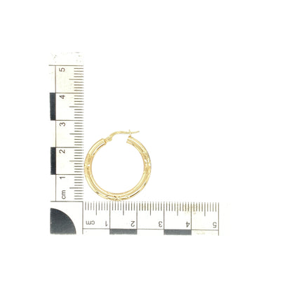 9ct Gold Patterned Hoop Creole Earrings