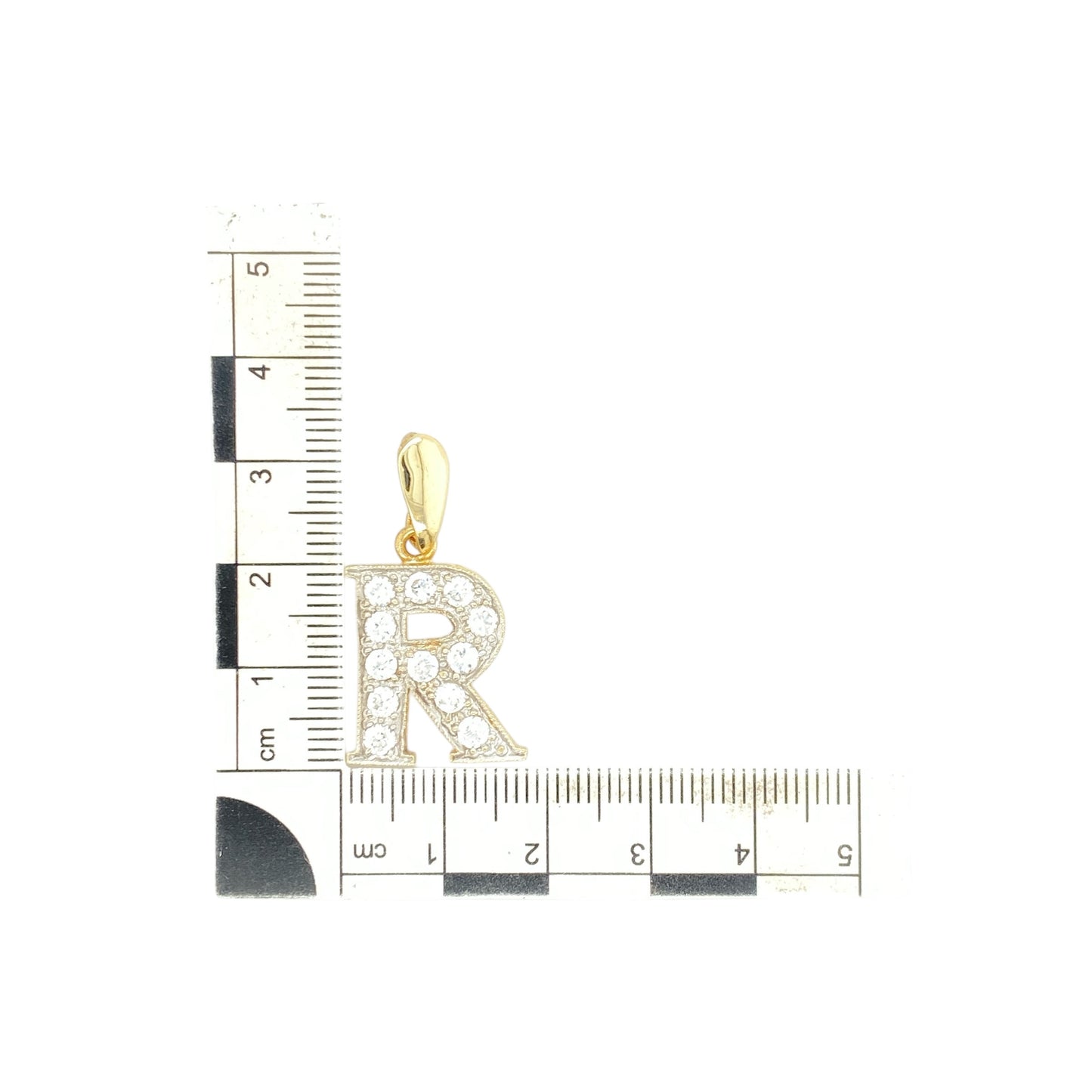 9ct Gold & Cubic Zirconia Set Initial 'R' Pendant