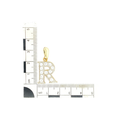 9ct Gold & Cubic Zirconia Set Initial 'R' Pendant