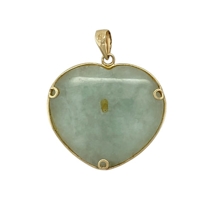 Add a bold and meaningful piece to your jewellery collection with this pre-owned 9ct yellow gold jade oriental patterned heart pendant, combining rich colour with intricate design—perfect for everyday wear or as a standout gift.

Design: The pendant features a heart-shaped design with an oriental-inspired patterned jade centre, creating a distinctive and eye-catching look with cultural influence.
