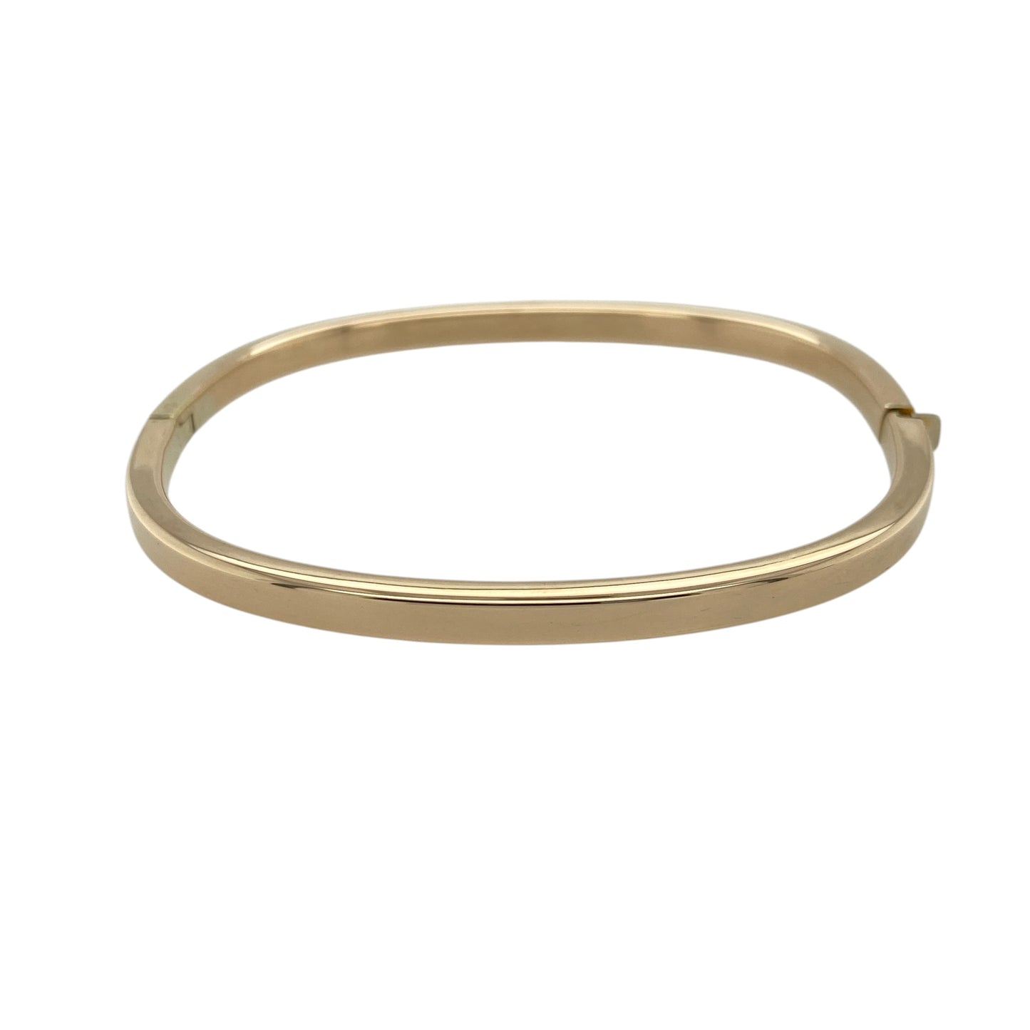 9ct Gold Plain Squared Hinged Bangle