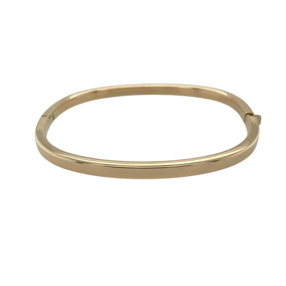9ct Gold Plain Squared Hinged Bangle