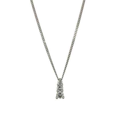 9ct White Gold & Moissanite Set Trilogy 16" Necklace
