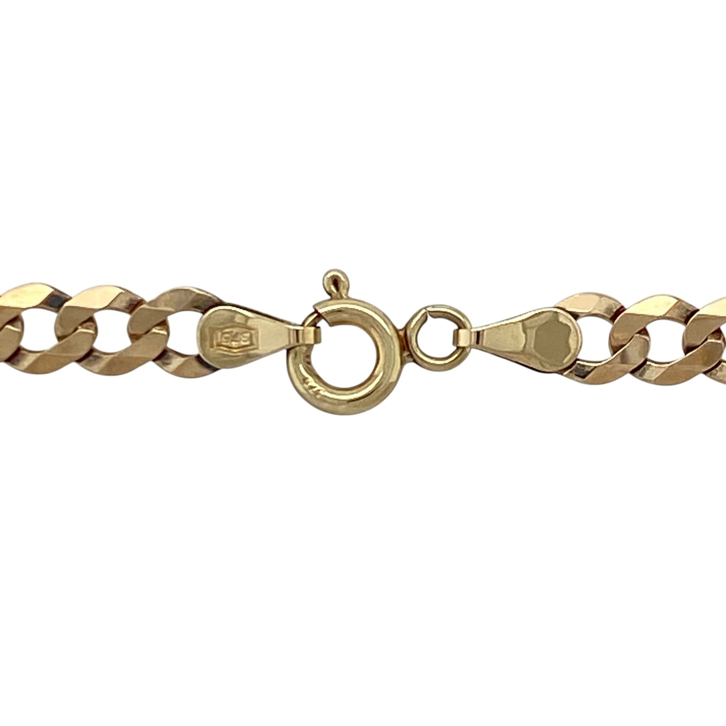 Add a bold and timeless piece to your jewellery collection with this pre-owned 9ct yellow gold 20" curb chain, combining classic design with a strong and versatile presence—perfect for everyday wear or pairing with a pendant.

Design: The chain features a traditional curb link style with smooth, interlocking links that create a clean and enduring look.
Material: Made from 9-carat yellow gold, it has a polished finish that enhances its warm tone and classic appeal.