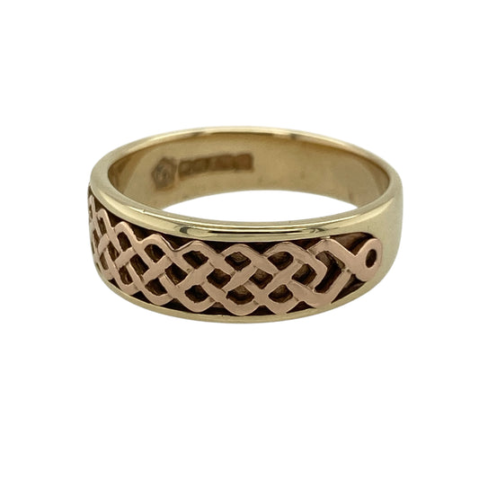 Add a meaningful and elegant piece to your jewellery collection with this pre-owned 9ct yellow and rose gold Clogau Lady Guinevere Celtic band ring, combining heritage-inspired design with a refined finish—perfect for everyday wear or special occasions.

Design: The ring features a Celtic-inspired band design from the Lady Guinevere collection, showcasing intricate detailing that symbolises eternity and connection.