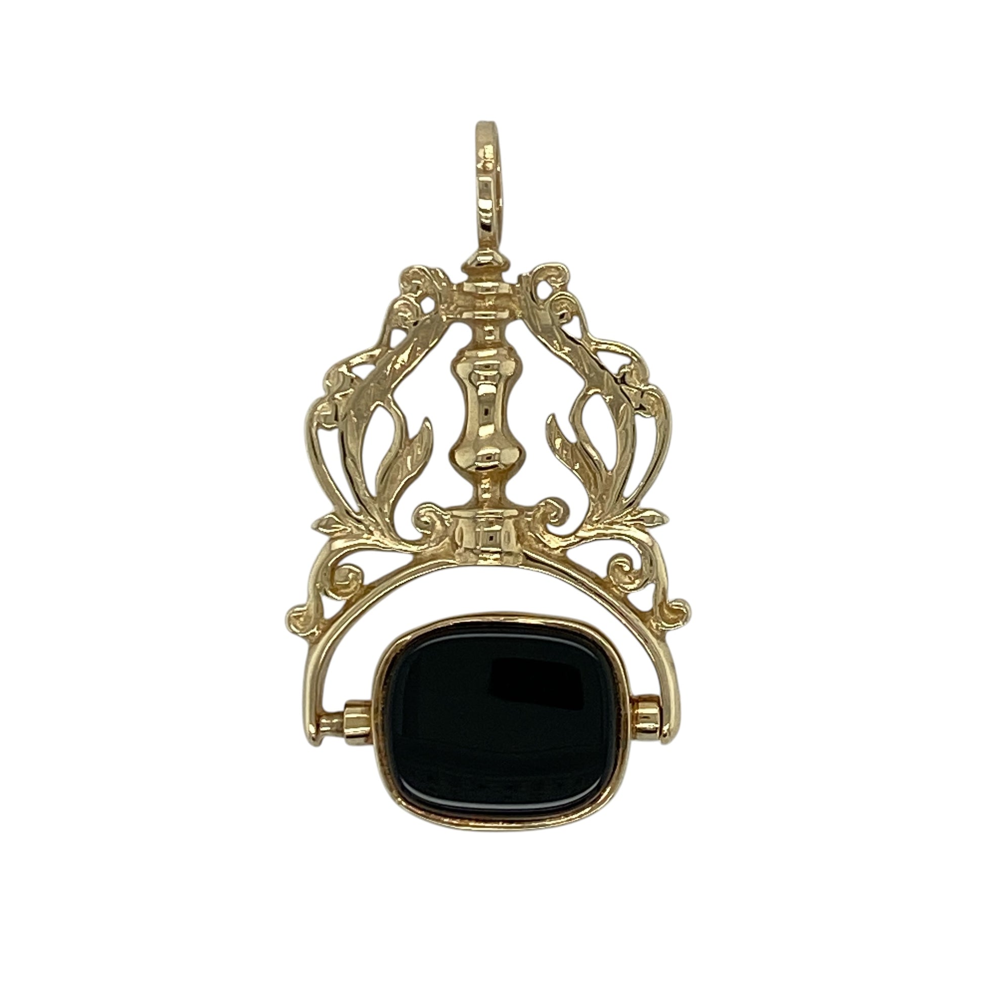 Add a bold and meaningful piece to your jewellery collection with this pre-owned 9ct yellow and rose gold onyx Welsh dragon Clogau fob pendant, combining heritage symbolism with striking design—perfect for everyday wear or statement styling.

Design: The pendant features a classic fob style design with the iconic Welsh dragon motif, set against a polished onyx background for a strong and distinctive look.