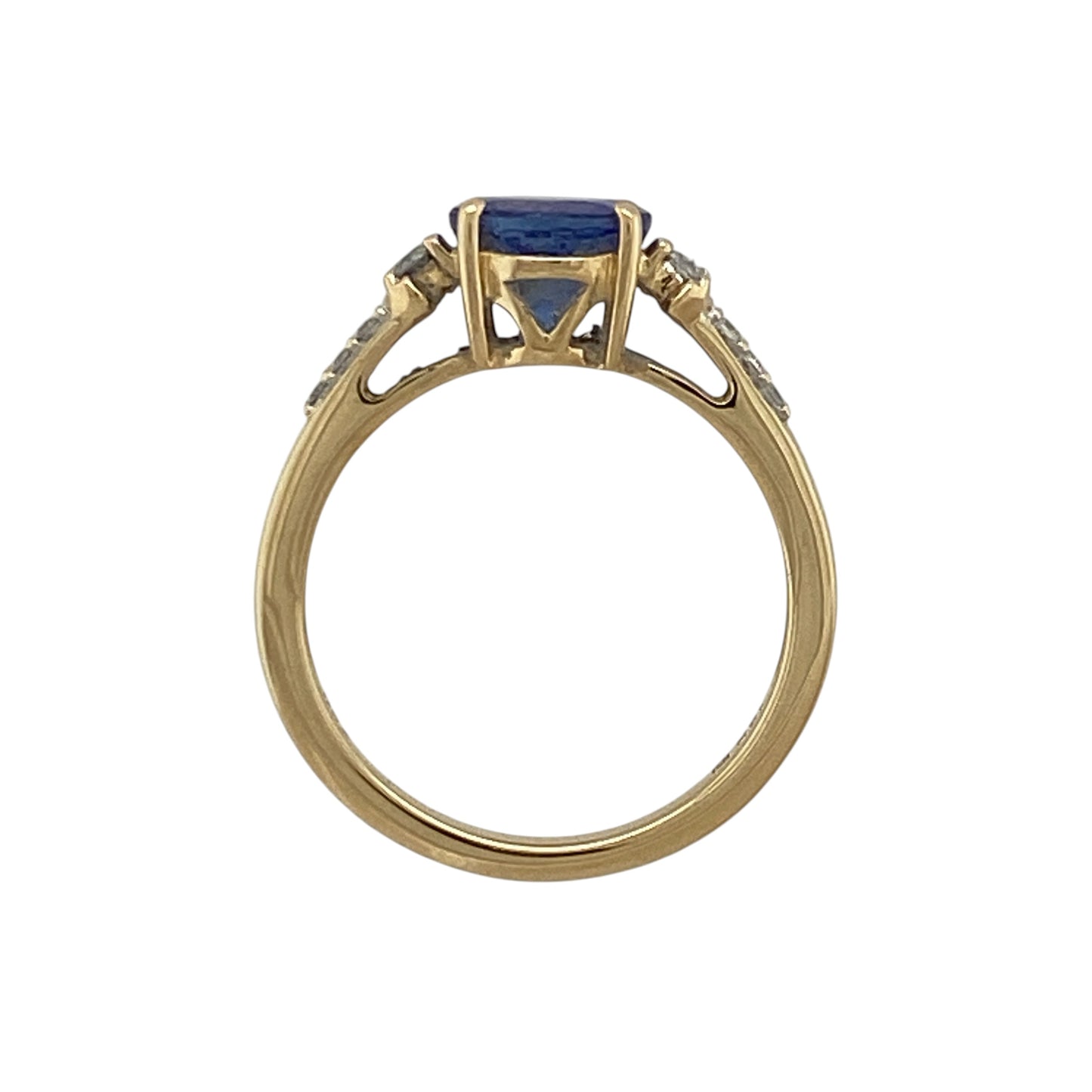 18ct Gold Diamond & Purple/Blue Stone Set Ring