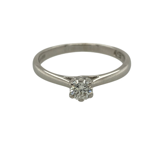 18ct White Gold & Diamond Set Solitaire Ring