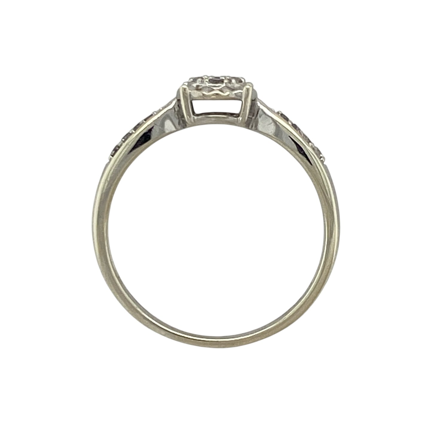 9ct White Gold & Diamond Illusion Set Cluster Ring