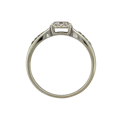 9ct White Gold & Diamond Illusion Set Cluster Ring
