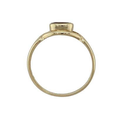 9ct Gold & Garnet Set Celtic Style Ring