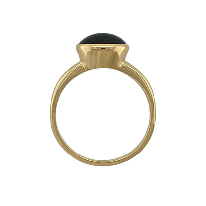 18ct Gold & Dark Blue Solitaire Ring