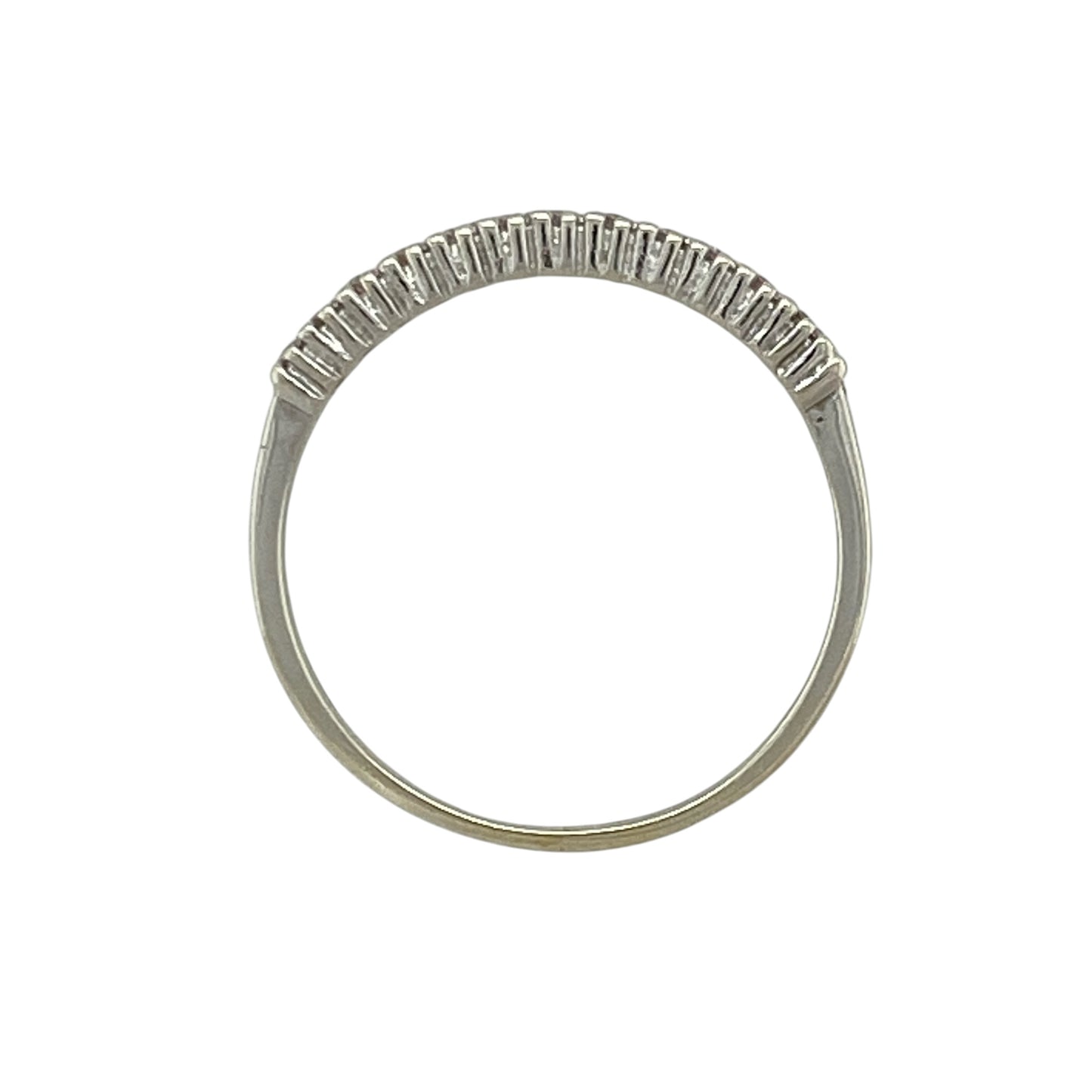 9ct White Gold & Cubic Zirconia Double Row Band Ring