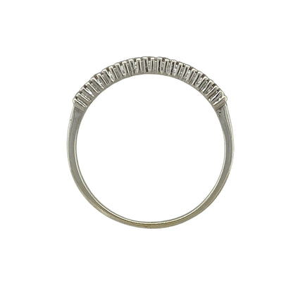 9ct White Gold & Cubic Zirconia Double Row Band Ring