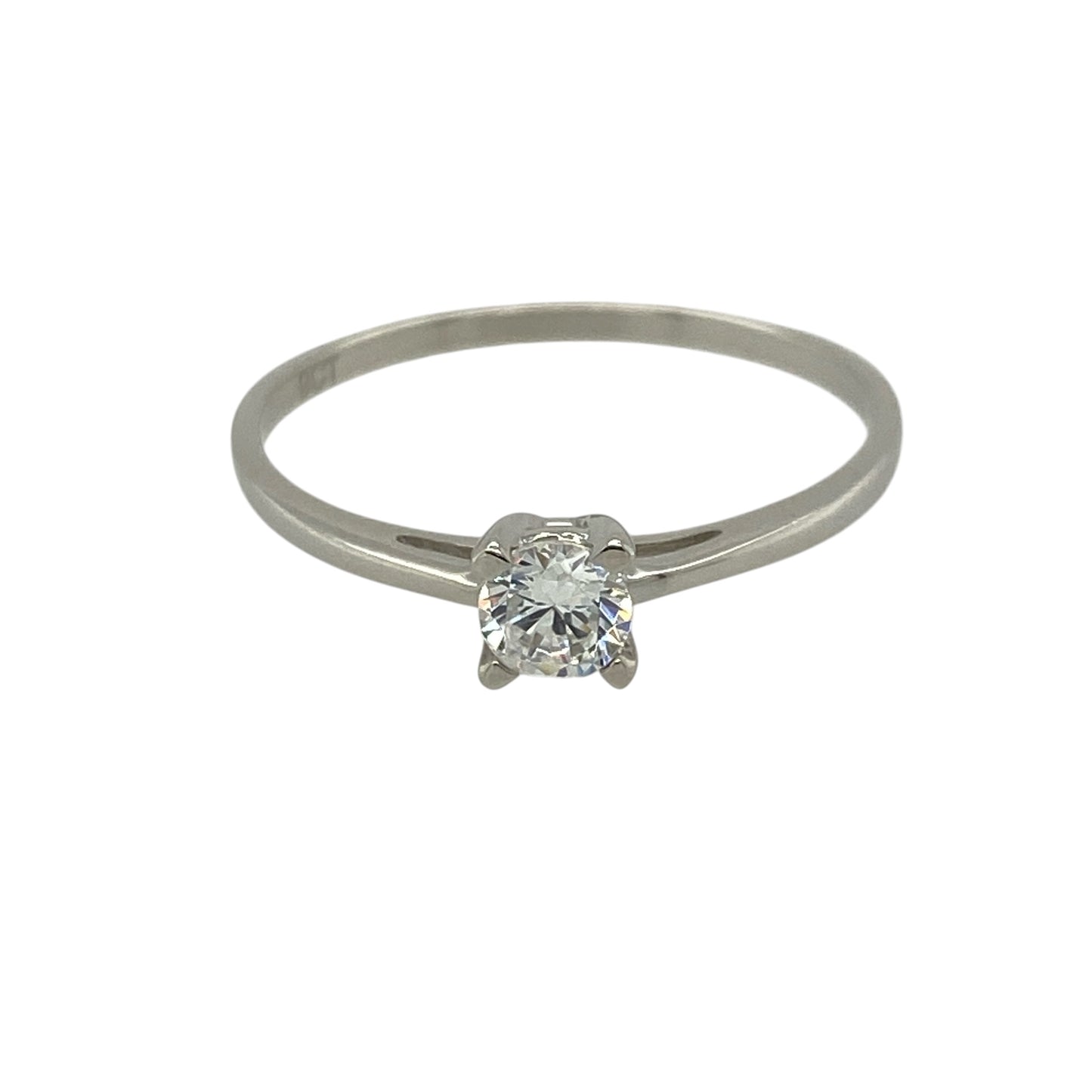 9ct White Gold & Cubic Zirconia Set Solitaire Ring