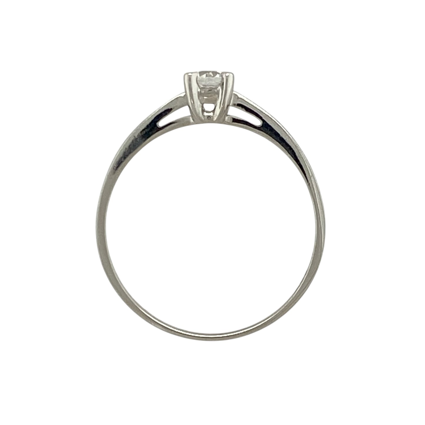 9ct White Gold & Cubic Zirconia Set Solitaire Ring