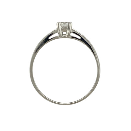9ct White Gold & Cubic Zirconia Set Solitaire Ring