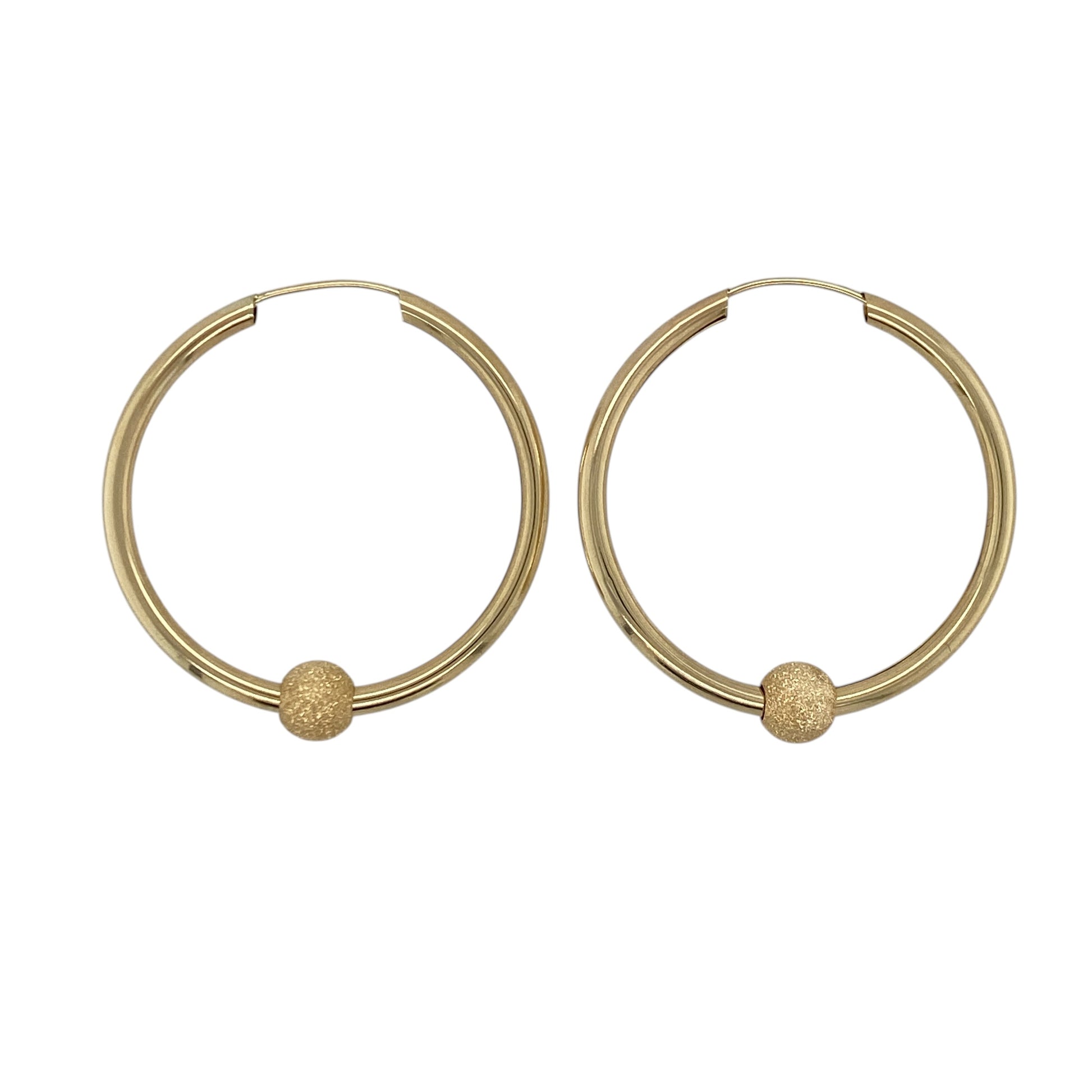 9ct Gold Sparkle Ball Hoop Earrings