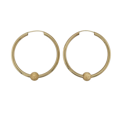 9ct Gold Sparkle Ball Hoop Earrings